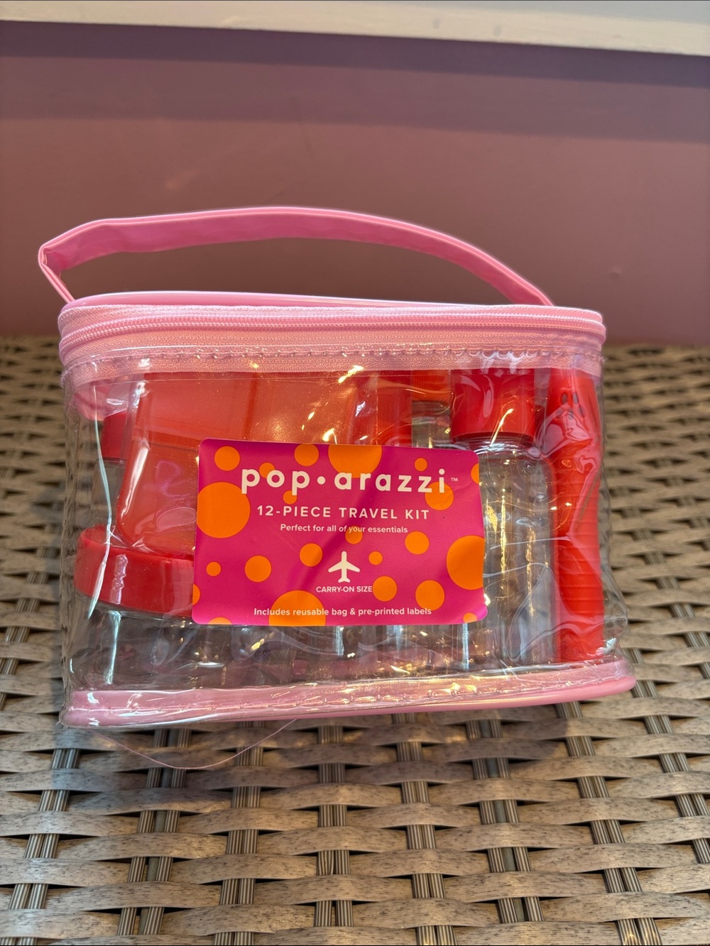 CVS Pop-arazzi 12-Piece Travel Kit - Clear Pink Carry Case NWT